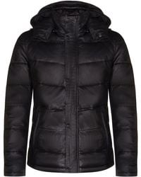 Infinity Leather - Puffer Quilted Warm Bomber Hooded Jacket - Lyst