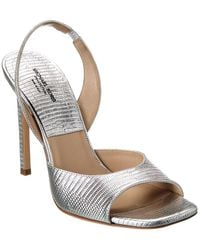 Michael Kors - Marisa Lizard-embossed Leather Slingback Sandal - Lyst