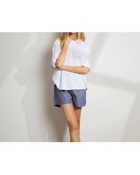 The Sleep Code - Striped Cotton Boxer - Lyst