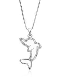 Vir Jewels - 1/10 Cttw Lab Grown Diamond Dolphine Pendant Necklace .925 Sterling 1/2 Inch With 18 Inch Chain - Lyst