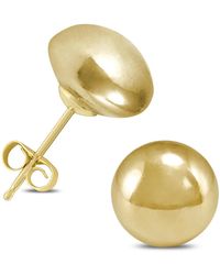 Monary 14k Gold 8mm Button Ball Stud Earrings - Yellow