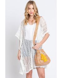 Fashnzfab Aztec Bucket Bag With Aztec Strap in White | Lyst