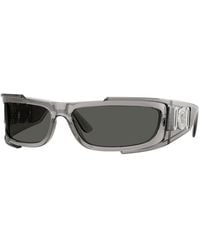 Versace - Sunglasses Rectangle Full Rim, Transparent Frame And Dark Lens Ve4446593/87 - Lyst