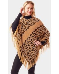 TRUEDAMES - Leopard Patterned Poncho - Lyst