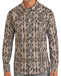 Panhandle - Tek Western Aztec Print Long Sleeve Snap Shirt - Lyst