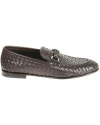 Neil Barrett - Leather Woven Loafer With Decorative Strap - Lyst