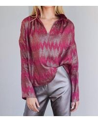 Never A Wallflower - Satin Georgia Blouse - Lyst