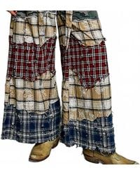 Pol - Asymmetrical Patchwork Buckle Back Detail Woven Pants - Lyst