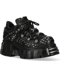 New Rock - M-120Nr-C1 Leather Gothic Platform Ankle Boots - Lyst