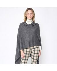 TRUEDAMES - Solid Scarf Poncho - Lyst