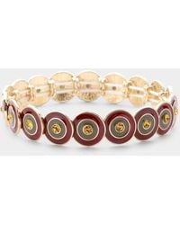 Fashnzfab - Round Color Block Stretch Bracelet Burgundy - Lyst