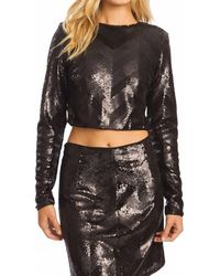 Caballero - Jacie Sequin Long Sleeve Top - Lyst