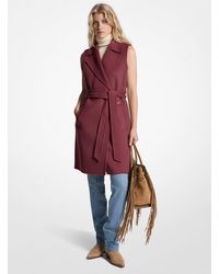 Michael Kors - Wool Blend Belted Wrap Vest - Lyst
