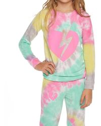 Chaser Brand - Tie Dye Bolt Heart Hacci Pullover - Lyst
