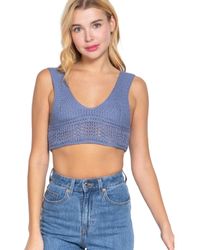 TRUEDAMES - Textured Crop Sweater Tank Top - Lyst