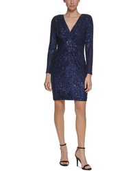 Eliza J - Petites Sequined V-neck Cocktail And Party Dress - Lyst