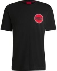 HUGO - Cotton-Jersey T-Shirt With Racing Logo Print - Lyst