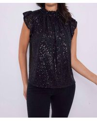 Sail To Sable - Sequin Ruffle Neck Top - Lyst