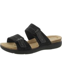 Clarks - Faux Suede Cushioned Footbed Slide Sandals - Lyst
