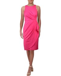 Laundry by Shelli Segal Ruched Sleeveless Cocktail Dress - Pink