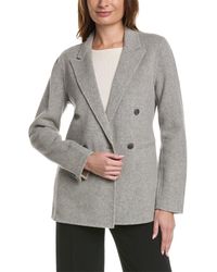 Tahari - Notch Collar Double-breasted Wool Coat - Lyst