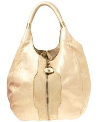 Jimmy Choo - /gold Leather And Suede Mandah Expandable Bag - Lyst