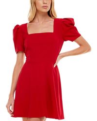 Speechless - Square Neck Puff Sleeves Fit & Flare Dress - Lyst