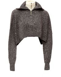 Sportmax - Rive Cropped Half-Zip Wool-Blend Sweater - Lyst
