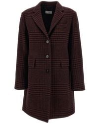 Alberto Biani - Checked Wool Single-Breasted Coat - Lyst