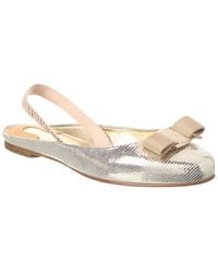 Ferragamo - Varina Leather Ballet Flat - Lyst