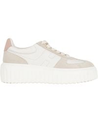 Hogan - Natural H-Stripes Basket Side-Logo Leather Sneakers - Lyst