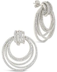 Sterling Forever - Jordana Cz Statement Circle Stud Earrings - Lyst