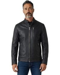 Infinity Leather - Quilted Lamb Leather Biker Jacket - Lyst