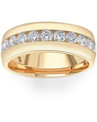 Pompeii3 - 1 1/2 Ct Lab Grown Diamond Wedding Ring Yellow Gold Anniversary Polish Band - Lyst