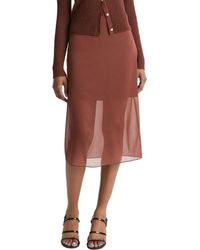Vince - Sheer Silk-blend Pencil Skirt - Lyst