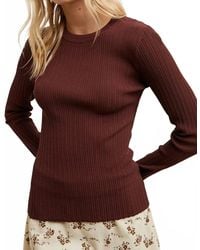 Wishlist - Ribbed Textured Fitted Knit Top - Lyst