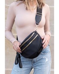 Fashnzfab - Gia Double Zip Nylon Crescent Sling - Lyst