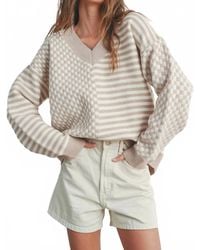 Buttermelon - Cara Checker Print Sweater - Lyst
