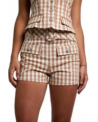 Cinq À Sept - Gingham High Waist Shorts - Lyst