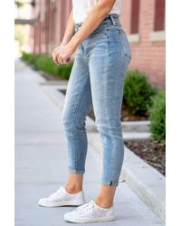 Judy Blue Mid-rise Slim Bootcut Jean in Blue | Lyst