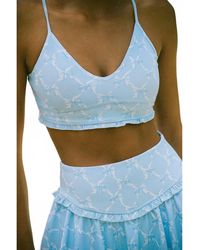LoveShackFancy - Erza Bow Print Active Bra - Lyst