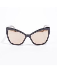 Chanel - Cat Eye Sunglasses / Gold Acetate 135mm - Lyst