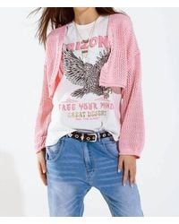 Q2 - Crochet Basic Cropped Cardigan - Lyst