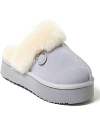 Dearfoams - Fireside By Melton Genuine Shearling Platform Scuff Slipper - Lyst