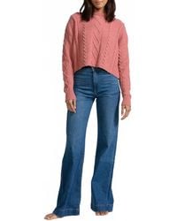 ASKK NY - Cable Cropped Crew Sweater - Lyst