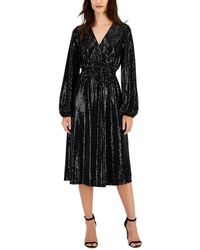 Tahari - Faux Wrap Sequined Cocktail And Party Dress - Lyst