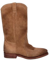 Jil Sander - Suede Western Knee-High Boots - Lyst