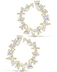 Sterling Forever - Shania Cz Circle Stud Earrings - Lyst