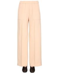 Jil Sander - Wide-Leg Wool Trousers With Elasticized Waistband - Lyst