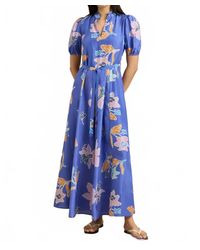 Hannah Artwear - Oceanus Printed Silk Maxi Dress - Lyst